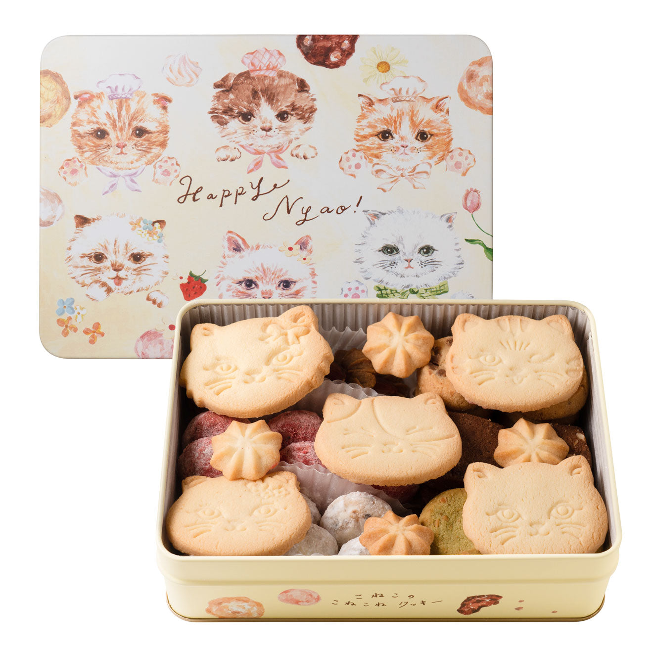 こねこのこねこねクッキー缶 HappyNyao ｜DADACA Online Store