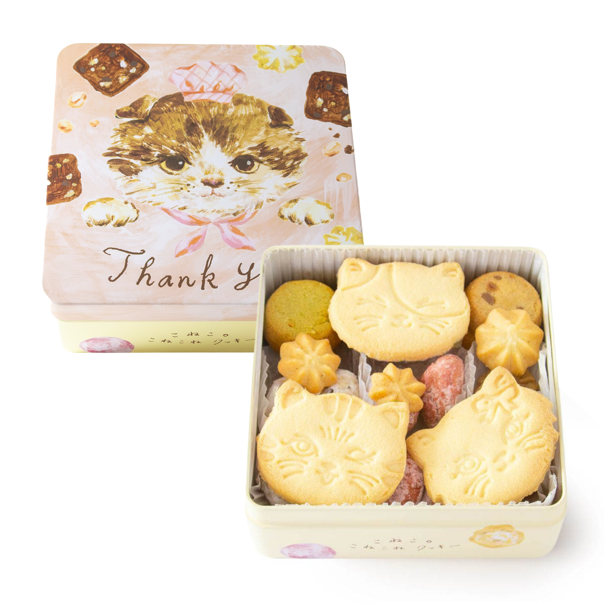 こねこのこねこねクッキー缶 Thank you ｜DADACA Online Store