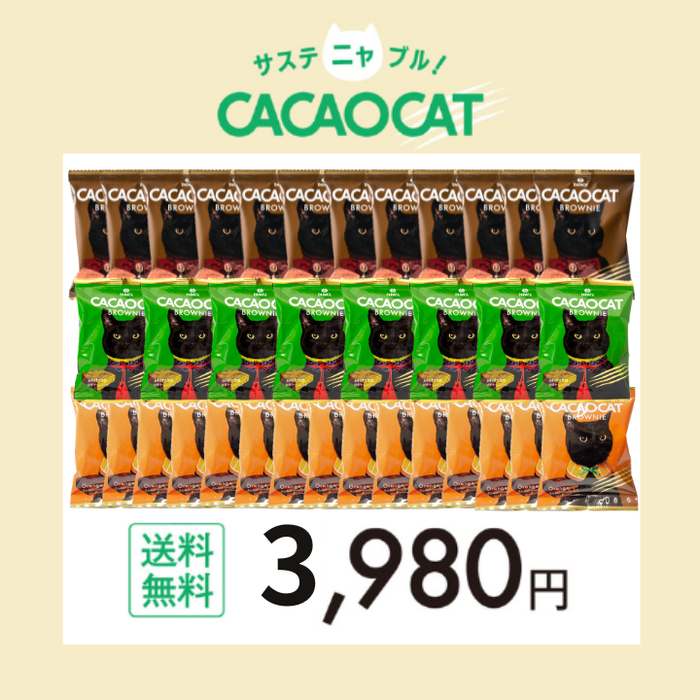 サスティニャブル【お試し価格】CACAOCAT BROWNIE 35個セット《送料