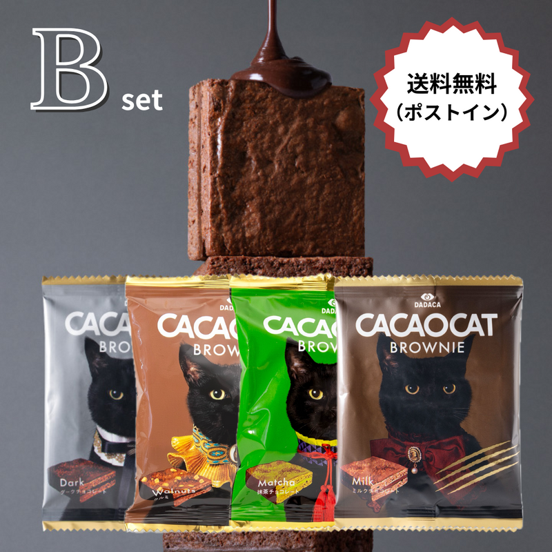 【送料無料】CACAOCAT BROWNIE 【ネコポス便】 Bセット（ポストイン）