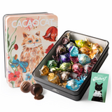 【父の日 カード付き】CACAOCAT缶 14個入り FLOWER