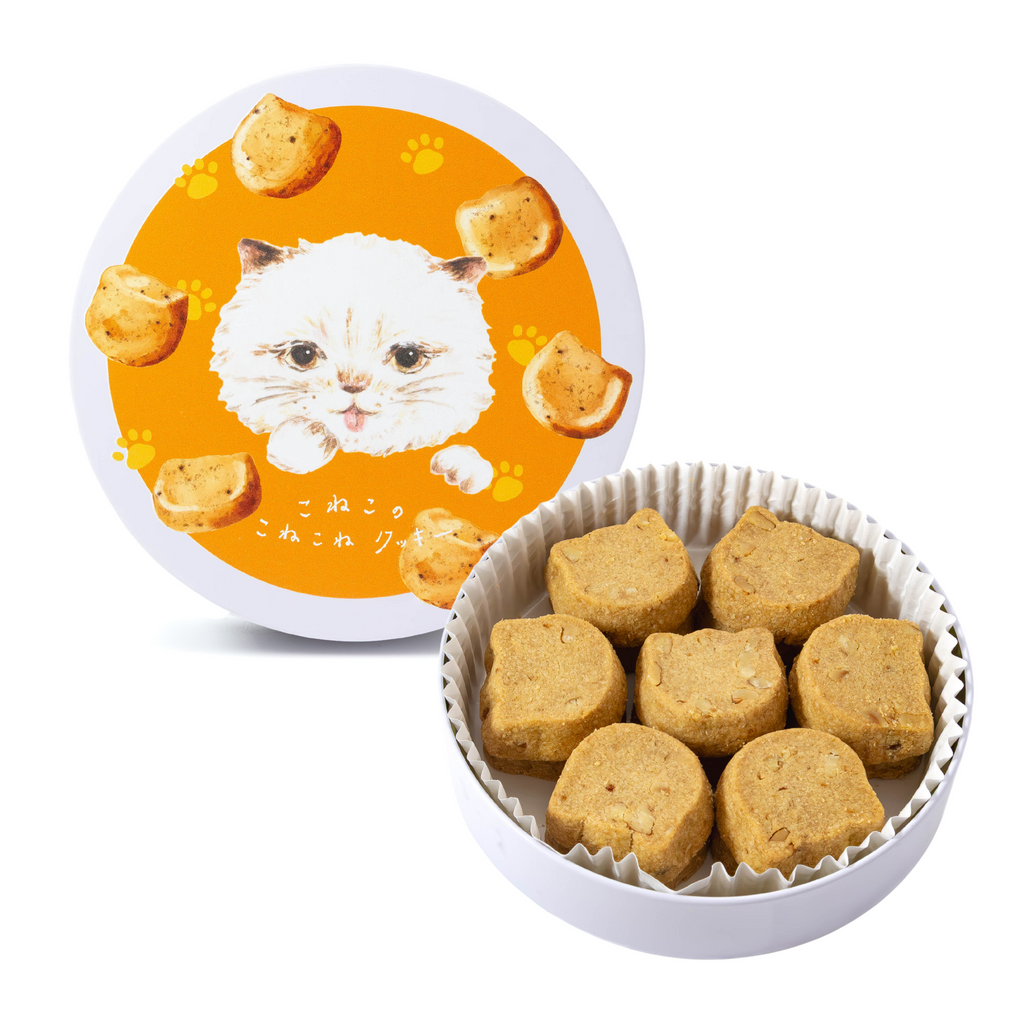 こねこのこねこねクッキー 黒糖くるみ 丸缶 ｜DADACA Online Store