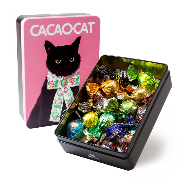 【非売品】チョコブランドCACAOCATの猫オブジェと台座 非売品】チョコブランドCACAOCATの猫オブジェと台座 - 彫刻