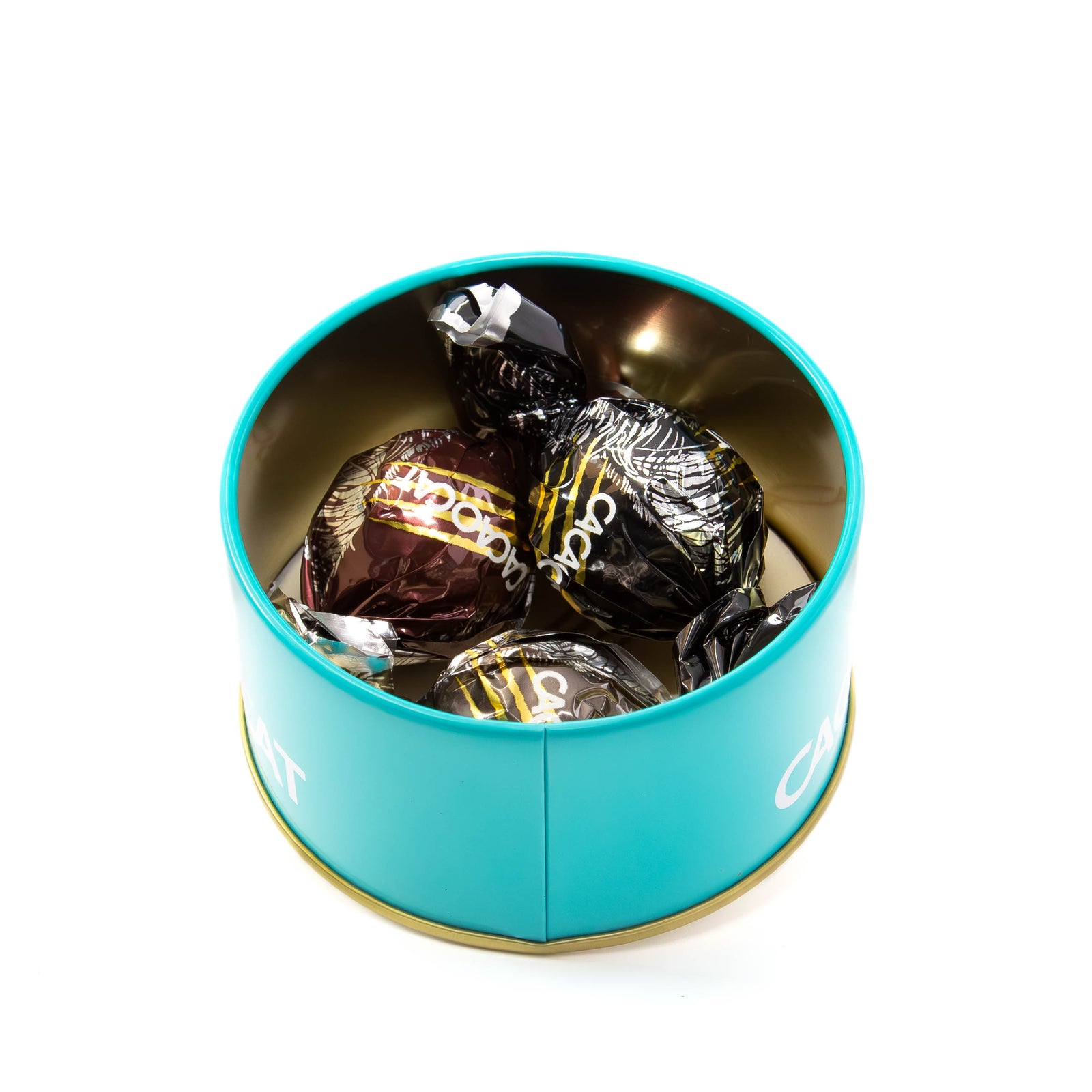 CACAOCAT缶 ミックス 3個入り TURQUOISE シロネコ ｜DADACA Online Store