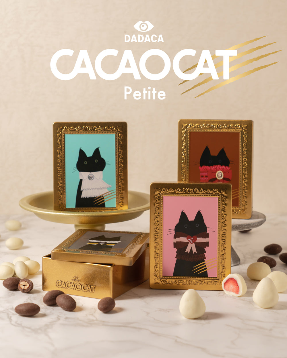 CACAOCAT petite缶 アーモンド&ダーク ｜DADACA Online Store